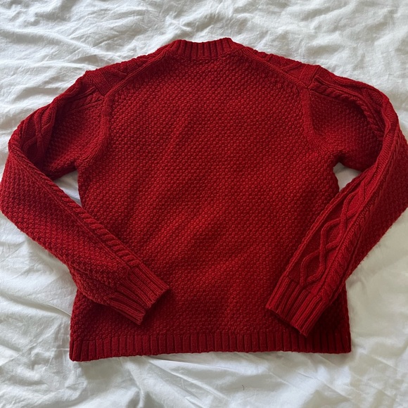 Uniqlo Red Cable Knit Sweater - Picture 7 of 8